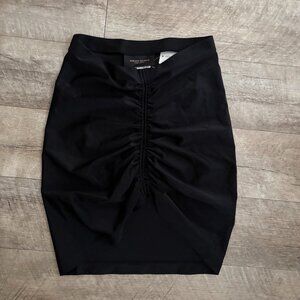 Adriana Degreas Black Spandex Rouched Mini Skirt - Size LG - NWT